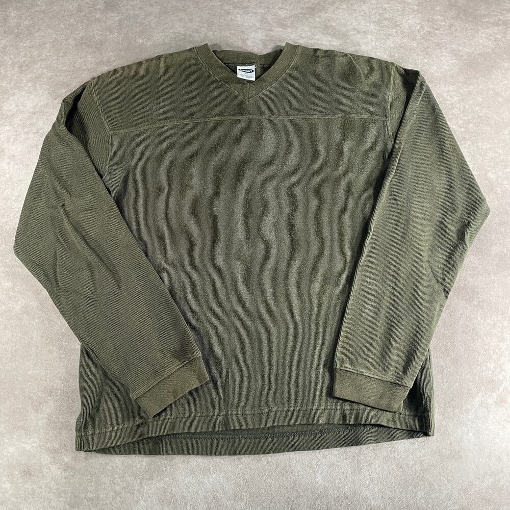 Old Navy Long Sleeve V-Neck Shirt Olive Green Men's Size XS Casual Essential